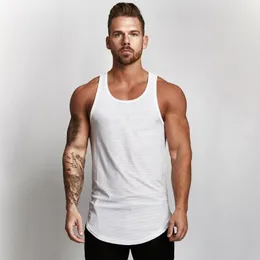 Muskleguys Solid Cieście Top Mężczyźni Koszula Bez Rękawów Kulturystyka Stringer Fitness Męskie Mesh Singlet Muscle Clothing Workout Kamizelka 210421