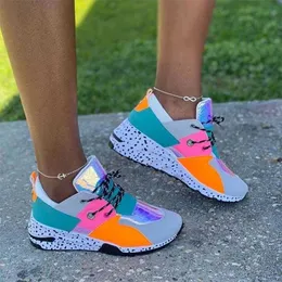2023 Fashion Women's Sneakers Mixed Color Sequins Casual Increase Sports Shoes Comfortable and Breathable Ladies Shoes for Females Y0907