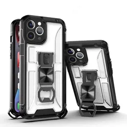 Magnetic Car Holder Telefon Fodral för iPhone 12 11 Pro Max XS XR 7 8 Plus med metall Kickstandlock