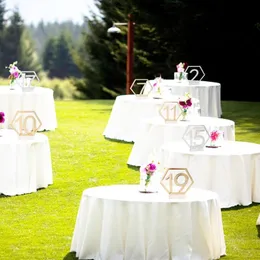 Cartão de casamento de decoração de festa placas de mesa hexágono para números romanos geométricos de acrílico de aniversário