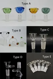 5 rodzajów kolorowe przezroczyste szklane miski mokra Hookah 14 mm męskie miski palenia miski lejka adapter filtra lejka