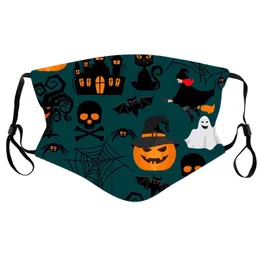 2022 nova máscara adulta 3d halloween impresso algodão face-máscara anti-poeira pendurado tipo de orelha personalizada máscaras