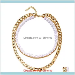 Necklaces & Pendants Jewelrywomen Men Simple Retro Multi-Layer Collarbone Chain Necklace Jewelry Aessories Chokers Drop Delivery 2021 Ps1Az