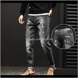 Kläder Apparel Drop Leverans 2021 Mens Classic Slimfit Jeans Business Cotton Elastic Regular Fit Denim Male Brand Byxor Hip Hop Pants DP