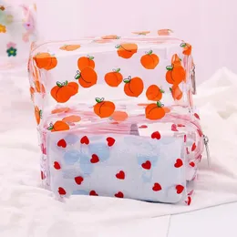 أكياس قلم رصاص PVC Peach Flowers نمط الحالة الشفافة فاكهة أقل