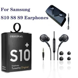 OEM-kvalitet in-ear-hörlurar 3,5 mm stereoheadset Öronsnäckor Hörlurar med fjärrkontroll Mikrofon för Samsung S10 s9 S10E s8 boxpaket