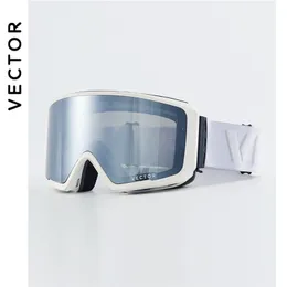 Vector Marka Profesjonalne Gogle narciarskie Dwuosobowe Warstwy Obiektyw Anti-Fog UV400 Duże Okulary narciarskie Narciarstwo Snowboard Mężczyźni Kobiety Snow Goggles 220110