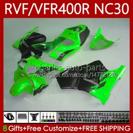 Fairings Kit For HONDA VFR400 R RVF400R NC30 V4 1989 1990 1991 1992 1993 79No.116 RVF VFR 400 RVF400 R 400RR VFR 400R VFR400RR 89-93 Green black VFR400R 89 90 91 92 93 Body