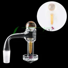 Beracky 전체 용접 흡연 Facted Terp Slurper Quartz Banger with Glass Marble 볼 스크류 Ruby Pearls Seamless Diamond Nails For Water Bongs Rigs Pipes