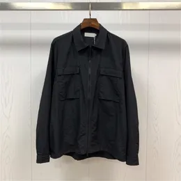 Dropship # 8322 남자의 캐주얼 셔츠 자켓 남성용 나일론 더블 포켓 재킷 4colors 녹색 블루 블랙 카키 크기 M-2XL