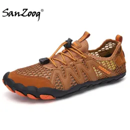 Summer Mesh Men Aqua Water Shoes Barefoot Aquashoes Beach Swimming Reef Wading Sea Fishing Diving Surfing Quick-Drying Y0714