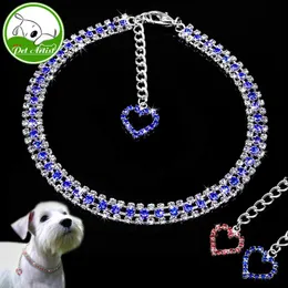 Hundkläder Rhinestone Tillbehör Krage för Små Hundar Chihuhua Yorkshire Terrier Bling Diamond Necklace Puppy Cat Collar Mascotas