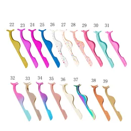 Glitter Lashes Tweezers Colour Wave point Eyelash Curler Makeup Tools Stainless Steel Curved Nipper Beauty Cosmetics Instrument