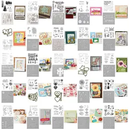 2pcs/lot Mountain Tower Sunflowers Bells Truck Celebration Labels Stamp & Dies for DIY Scrapbooking Po Album Paper Craft 210702