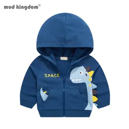 Mudkingdom Boys Hoodies Barn Vår Höstkläder Dinosaur Zipper Coat Barn Sweatshirt Baby kläder 210615