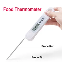 Instant Read Meat Thermometer Fast Exakta digitala matstermometrar med bakgrundsbelysning Vikbar sond för djupt stek, grill, grill och grill