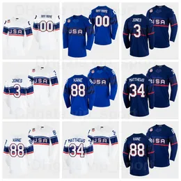 2022 USA Hockey Jersey Winter 36 Jack Campbell 74 John Carlson 53 Shayne Gostisbehere 77 Tony DeAngelo 43 Quinn Hughes 22 Kevin Shattenkirk Team