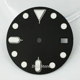 Repair Tools & Kits 28.5mm Black Sterile Dial Super Luminous Mark Watch Fit NH35 Movement For 4 O'clock Crown