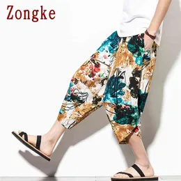 Zongke Harem Pants Men Trousers Joggers Casual National Style Calf-Length Sweatpants Hip Hop Streetwear M-5XL 210715