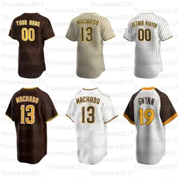 Basebolltröjor Fernando Tatis Jr 23 Manny Machado 13 Tony Gwynn 19 Eric Hosmer 30 Uniform Brown är tillbaka