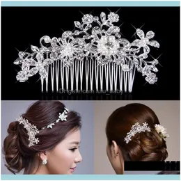 Hair Jewelryhair Clips & Barrettes Arrivals Women Wedding Bridal Crystal Rhinestone Pearl Combs Head Piece Party Jewelry Aessories Drop Deli