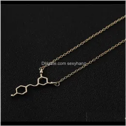 Pendant & Pendants Jewelry Drop Delivery 2021 10Pcs Resveratrol Red Wine Molecule Necklace Hormone Chemical Structure Dopamine Molecular Chem