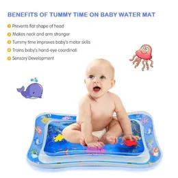 Sea Animal Print Baby Inflatable Play Mat Infant Toy for born Boy Girl Water Entertainment Playing Swimming Parent-child Inte 210724