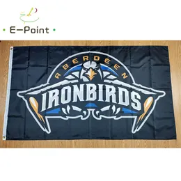 Milb Aberdeen IronBirds Flag 3 * 5FT (90cm * 150cm) Poliéster Banner Decoração Flying Home Garden Festive presentes