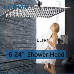 KEMAIDI 6-24 Inch Shower Head Ceiling Square Stainless Steel Rainfall Top Bathroom Rain Sprinkler 210724