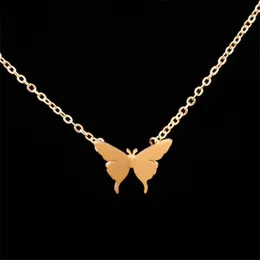 Pendant Necklaces Dainty Butterfly Charm For Women Animal Jewelry Stainless Steel Chain Necklace Choker Children Gifts Bijoux Femme Bff