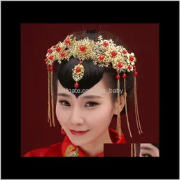 Tiaras Jewelry Drop Delivery 2021 Ancient Costume Bridal Headdress Handmade Wedding Accessories Hair Comb A-48 Svtkc