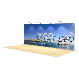 20ft Straight Backwall Display Trade Show Retail Supplies with Custom Logo Printing