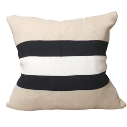 쿠션/장식 베개 Curcya Stripe Knitted Cushion Cover Sofa Office 홈 장식 케이스 영어 스타일 크리스마스 선물