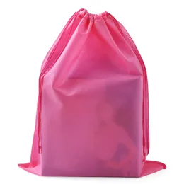 Bolsas De Regalo Large Gift Bag Pink Sheer Drawstring Shoes Packaging Reusable Folding Non Woven Bag