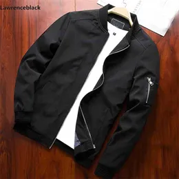 Mężczyźni Bomber Jacket Cienki Slim Long Rękaw Baseball Kurtki Wiatrówka Zipper Winbreaker Kurtka Mężczyzna Outwear Odzież marki 6580 210723