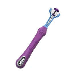 Hundleveranser Pet Tooth Borste Oral Care Tvätta Tre sidor Katt Tandborste Husdjur Ren mun Tänder Rengöring Grooming Tools RH1559