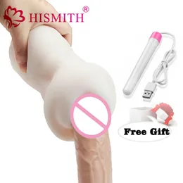 Hismith Real Silicone Soft Pussy Masturbation Cup Realistic Female Vagina Pussy Pocket Pussy Adult Vagina Cup for Men Q0419