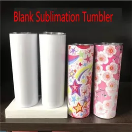 DIY Blank 20oz Sublimation Skinny Tumbler Double Wall Stainless Steel  Vacuum Insulated Water Mugs For Travel