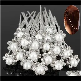 Hairpins JewelryFashion Pearl Pins Crystal Jewelery Wedding Bridal Jewelry Hair Aessory 1913 Drop Delivery 2021 Qqyta