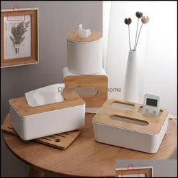 Dekoracja stołowa Aessories Kuchnia, jadalnia dom do domu ogrodowy drewniana plastikowa tkanka tkankowa pudełko z litego drewna serwetka obudowa prosta stylis