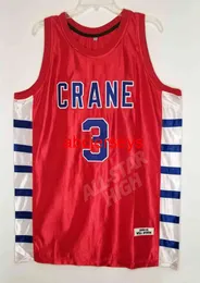 Män kvinnor ungdom nr 3 kommer Bynum High School baskettröja - Crane Throwback Custom Retro Jersey NCAA XS -6XL