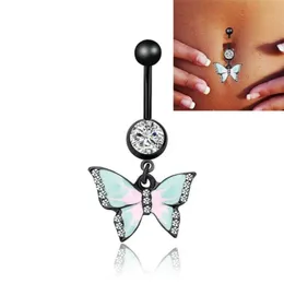 Butterfly Pendant Belly Button Piercing Stick Perforated Belly Button Ring Ombligo Nombril Body Jewelry Perforated Sexy Belly Button Ring