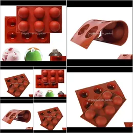 Stampi Bakeware Cucina, Sala da pranzo Bar Giardino di casa Consegna a goccia 2021 Mezzi stampi Sfera Sile per cottura fai da te Sfera 3D Deserti Budino rotondo Mous