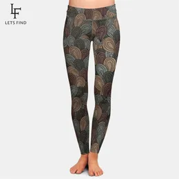 LETSFIND Marken Hohe Taille Frauen Leggings 3D Druck Plus Größe Qualität Milch Seide 211215