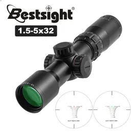 1.5-5x32 Taktisk optisk jaktomfång digital differentiering Reticle Riflescope Tactically Rifle Sight with Flip Cover