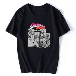 Jojos Bizarre Adventure Vintage Mężczyźni Manga T-shirt Harajuku Streetwear Bawełna Camisetas Hombre Men Vaporwave Japonia Anime Koszula G220223