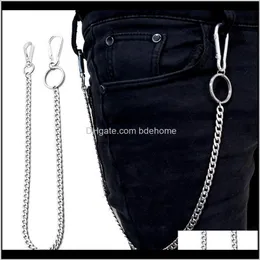 Fibbie Cinture Fashion Aessories Drop Delivery 2021 45Cm Acciaio inossidabile Hip-Hop Cintura alla moda Vita Portachiavi Pantaloni Pantaloni maschili Uomo Jeans Gioco di parole