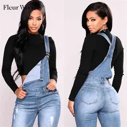 Fleur Wood Jeans Bib Kvinna Slimming Denim För Kvinnor Plus Storlek Stretch Skinny Pantalones Vaqueros Mujer 210708