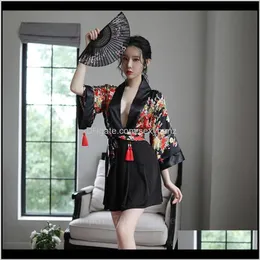 Etniska klädkläder Drop Delivery 2021 Sexig kimono klänning japansk stil kvinna haori sakura kawaii flickor pyjamas yukata badrobe geisha un