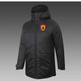 Mens Benevento Calcio Down Winter Jacket Long Sleeve Clothing Fashion Coat Outerwear Puffer Soccer Parkas Team emblems customized